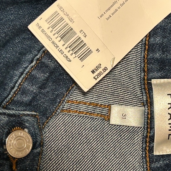 FRAME Denim The Seamed Etta Wide Leg Jean NWT - Size 31 - Picture 8 of 8